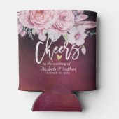 の結婚応援を愛するBoho花バーガンディーレッド 缶クーラー (裏面)