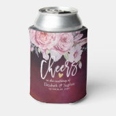 の結婚応援を愛するBoho花バーガンディーレッド 缶クーラー (缶裏面)