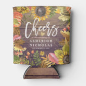 の結婚応援カボチャを愛するヒマワリ 缶クーラー (正面)