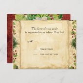 の結婚応答カード – 自然のクリスマス 出欠カード (正面/裏面)