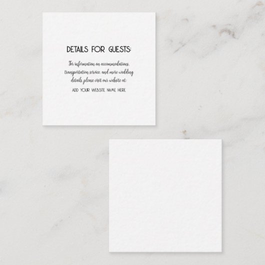 の結婚情報ゲスト白黒クール エンクロージャーカード (正面/裏面)