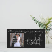 の結婚感謝のモノグラムとメッセージ サンキューカード (スタンド正面)