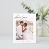 の結婚感謝の写真ミニマルなロマンチックカード (スタンド正面)