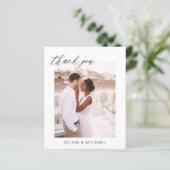 の結婚感謝の写真ミニマルなロマンチックカード (スタンド正面)