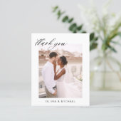 の結婚感謝の写真ミニマルなロマンチックカード (スタンド正面)