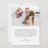 の結婚感謝の写真ミニマルなロマンチック サンキューカード (裏面)