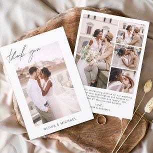 の結婚感謝の写真ミニマルなロマンチック サンキューカード