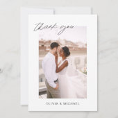 の結婚感謝の写真ミニマルなロマンチック サンキューカード (正面)