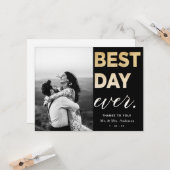 の結婚感謝の写真最高の日 カード (正面/裏面インサイチュ)