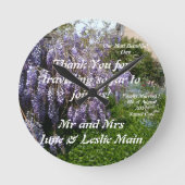 の結婚感謝の贈り物の藤の時計 ラウンド壁時計 (正面)