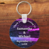 の結婚感謝ネオンのストライプ感謝モダン キーホルダー (正面)