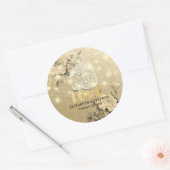 の結婚感謝フローラメイスンの弦のライト ラウンドシール (封筒)