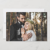 の結婚感謝手書き写エレガント真 サンキューカード (正面)