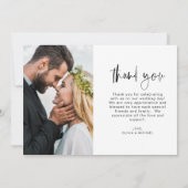 の結婚感謝手書き写エレガント真 サンキューカード (裏面)