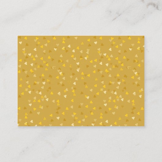 の結婚感謝金ゴールドと黒ハートスクリプト プレイスカード (裏面)