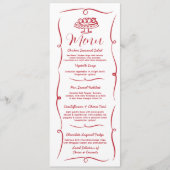 の結婚手お洒落引き図解入りの、写真付きの フランスの メニュー (正面)