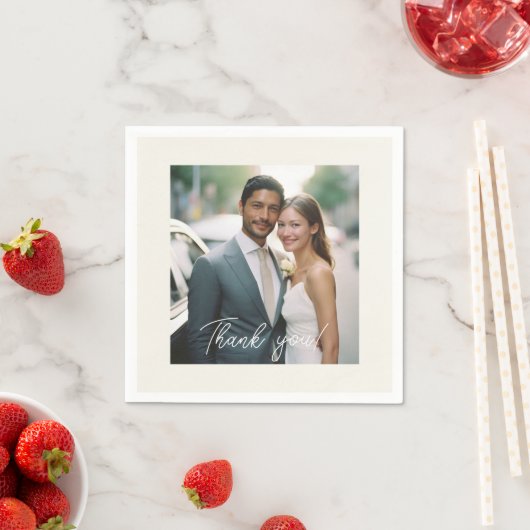 の結婚手書き感謝1写真 スタンダードカクテルナプキン (インサイチュ)