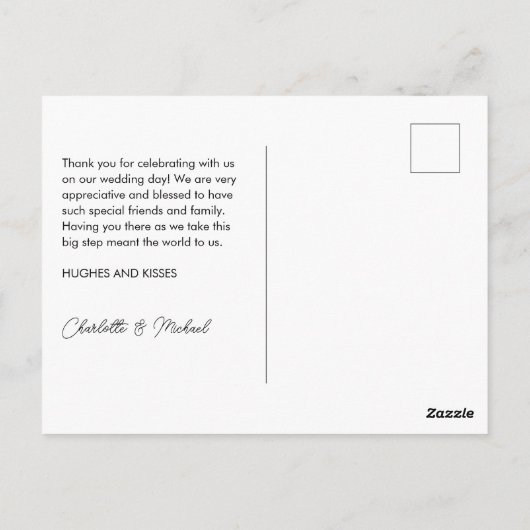 の結婚手書き感謝1写真 ポストカード (裏面)