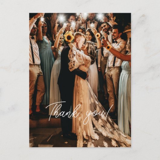 の結婚手書き感謝1写真 ポストカード (正面)