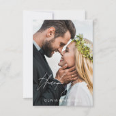 の結婚手書き感謝2枚の写真 サンキューカード (正面)