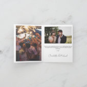 の結婚手書き感謝3枚の写真 サンキューカード (内部)