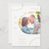 の結婚抽象芸術シェイプPhoto Couple Golden Effect セーブザデート (正面)