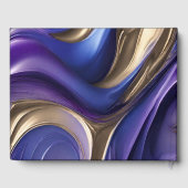 の結婚抽象芸術モダンブルーパープル金ゴールド- ゲストブック (裏面)