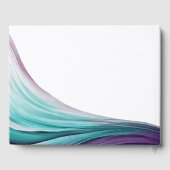 の結婚抽象芸術紫とティール（緑がかった色） ゲストブック (裏面)