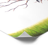 の結婚拇印ツリーゲストブック ポスター (角)