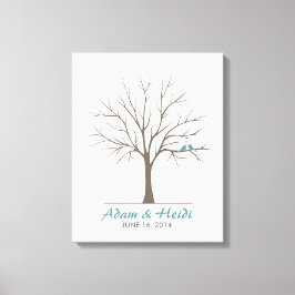 の結婚指紋の木 – クラシック Love Birds キャンバスプリント