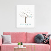 の結婚指紋の木 – クラシック Love Birds キャンバスプリント (インサイチュ (リビング))