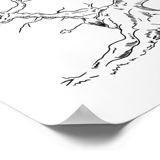 の結婚指紋ツリーのゲストブック ポスター (角)