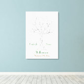 の結婚指紋ツリーの引き伸ばしキャンバス印刷 キャンバスプリント (インサイチュ (ウッドフロア))