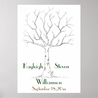 の結婚指紋ツリーポスター ポスター