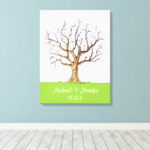 の結婚指紋ツリー(カラー)キャンバス印刷 キャンバスプリント (インサイチュ (ウッドフロア))
