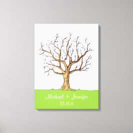 の結婚指紋ツリー(カラー)キャンバス印刷 キャンバスプリント
