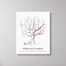 の結婚指紋ツリー(犬)キャンバス印刷 キャンバスプリント