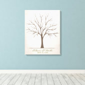 の結婚指紋ツリー – 素朴 キャンバスプリント (インサイチュ (ウッドフロア))