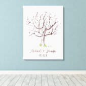 の結婚指紋ツリー（茶色）キャンバス印刷 キャンバスプリント (インサイチュ (ウッドフロア))