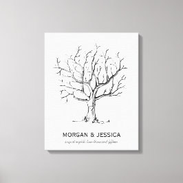 の結婚指紋ツリー(黒)キャンバス印刷 キャンバスプリント