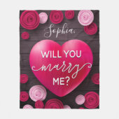 の結婚提案 – 私と結婚してくれる? フリースブランケット (正面)