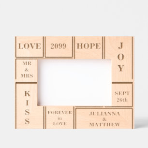 の結婚文字またカスタムは6x4 レーザー彫刻フレーム