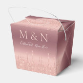 の結婚文字カスタムの好意ボックスバラ金ゴールドグリッター フェイバーボックス (裏面サイド)