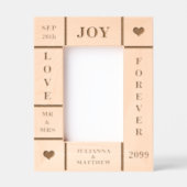 の結婚文字カスタムVert 4x6 レーザー彫刻フレーム (正面)