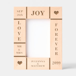 の結婚文字カスタムVert 4x6 レーザー彫刻フレーム