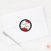 の結婚文字，タイポグラフィ,フローラモノグラム，月 ラウンドシール (封筒)