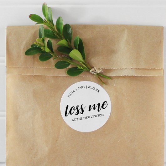 の結婚新しいトスステッカーの名前と日付 ラウンドシール