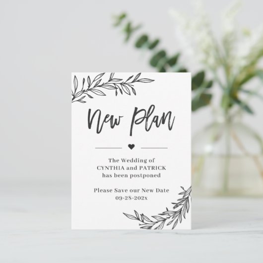 の結婚新しい計救画新日延期 ポストカード (スタンド正面)