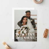 の結婚新婚カップルの写真 ノートカード (正面/裏面インサイチュ)