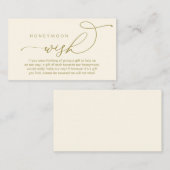 の結婚新婚旅行の願い、お金の贈り物 エンクロージャーカード (正面/裏面)